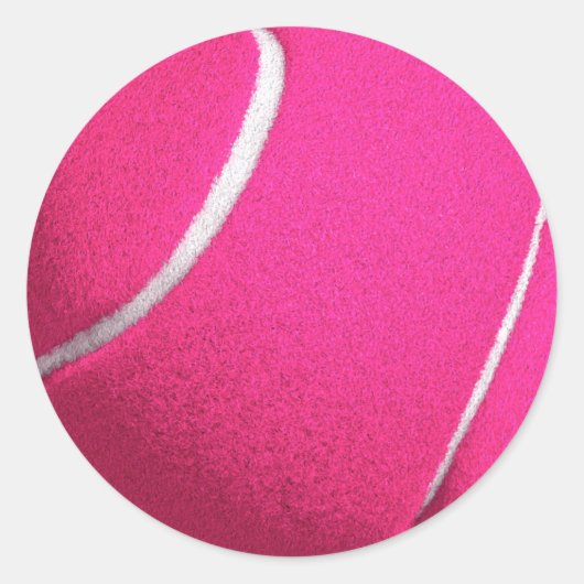 Roze Tennis Ronde Sticker (Voorkant)