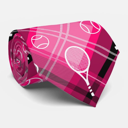 💗 Roze 🎾 tennis Stropdas (Opgerold)