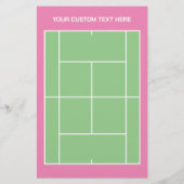 Roze tennisbaan sjabloon papier voor kantoorbenodi (Voorkant)