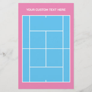 Roze tennisbaan sjabloon papier voor kantoorbenodi