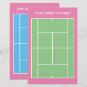 Roze tennisbaan sjabloon papier voor kantoorbenodi (Voorkant / Achterkant)