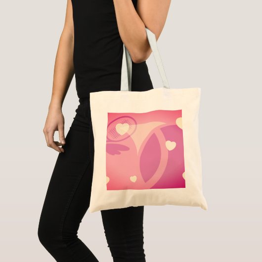 Roze tennisbal canvas tas voor vrouwen en meisjes (Voorkant (product))