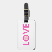 Roze tennisbal ~ LOVE ~ Persoonlijk Bagagelabel (Voorkant verticaal)