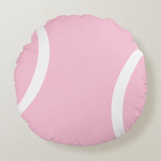 Roze tennisbal ~ Perfect Rond Kussen (Voorkant)