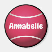Roze tennisbal personaliseren magneet (Voorkant)