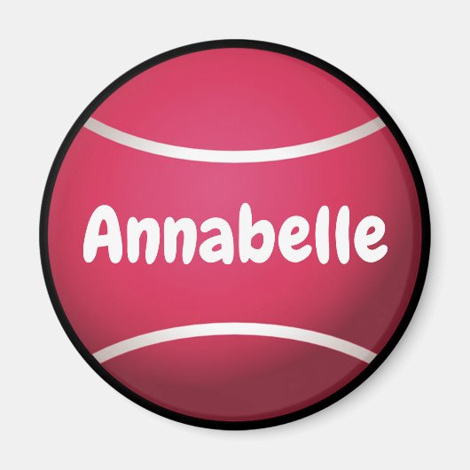 Roze tennisbal personaliseren magneet (Voorkant)