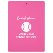 Roze tennisklembord voor coach of kapitein klembord (Achterkant)