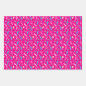 💟 Roze tennismotieven op papierbladen Inpakpapier Vel (Voorkant 3)