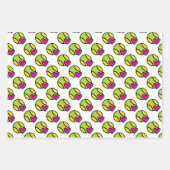 💟 Roze tennismotieven op papierbladen Inpakpapier Vel (Voorkant 2)