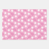 💟 Roze tennismotieven op papierbladen Inpakpapier Vel (Voorkant)