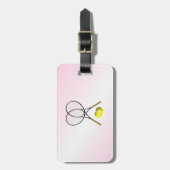 Roze tennisontwerp bagagelabel (Voorkant verticaal)