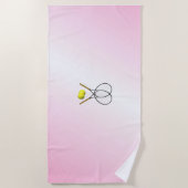 Roze tennisontwerp strandlaken (Voorkant)