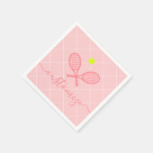 Roze tennisthema Cocktail Banquet Servet (Hoek)