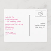 Roze Tent Camping Verjaardagsfeest Briefkaart Uitn (Achterkant)