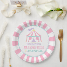 Roze Tent Circus Carnaval Verjaardagsfeestje Borde
