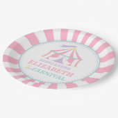 Roze Tent Circus Carnaval Verjaardagsfeestje Borde Papieren Bordje (Gekanteld)