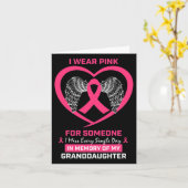 Roze ter nagedachtenis aan mijn kleindochter borst kaart (Gele Bloem)