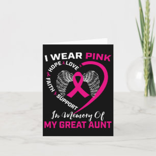 Roze ter nagedachtenis aan tante borstkanker bewus kaart