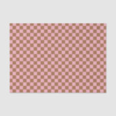 Roze Terracotta Dambord Geruit Meisjesachtig Retro Tissuepapier (Voorkant)