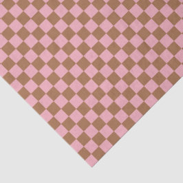 Roze Terracotta Dambord Geruit Meisjesachtig Retro Tissuepapier
