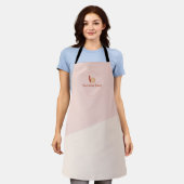 Roze terracotta Logo Simple Modern Bakery Business Schort (Gedragen)