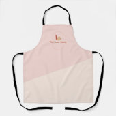 Roze terracotta Logo Simple Modern Bakery Business Schort (Voorkant)