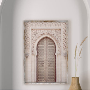 Roze Terracotta Marokkaanse Boog Muurkunst Print