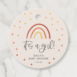 Roze Terracotta Rainbow Baby shower gepersonalisee Bedankjes Labels
