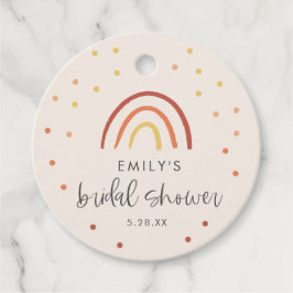 Roze Terracotta Regenboog Bruidsdouche Persoonlijk Bedankjes Labels