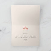 Roze Terracotta Regenboog Maid of Honor MOH Voorst Kaart (Binnen)