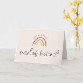 Roze Terracotta Regenboog Maid of Honor MOH Voorst Kaart (Gele Bloem)