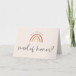 Roze Terracotta Regenboog Maid of Honor MOH Voorst Kaart