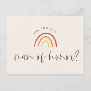 Roze Terracotta Regenboog Man van Eer Uitnodiging Briefkaart