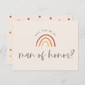 Roze Terracotta Regenboog Man van Eer Uitnodiging Briefkaart (Voorkant / Achterkant)