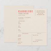 Roze Terracotta Typografie Creative Modern Resume (Voorkant / Achterkant)