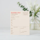 Roze Terracotta Typografie Creative Modern Resume (Staand voorkant)