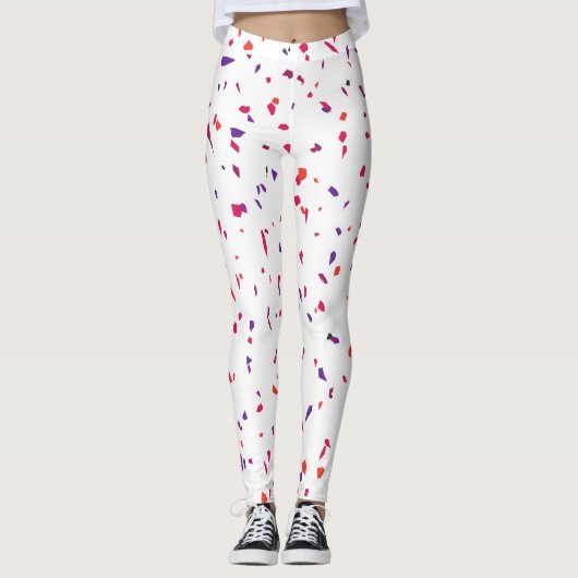 Roze Terrazo Elegant Summer Leggings (Voorkant)