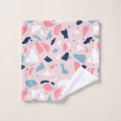 Roze Terrazzo Patroon Bad Handdoek (Wasdoekje)