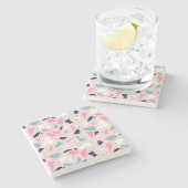 Roze Terrazzo Patroon Stenen Onderzetter (Zijkant)