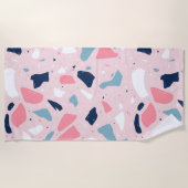 Roze Terrazzo Patroon Strandlaken (Voorkant)