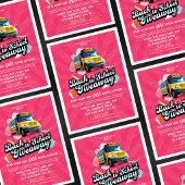 Roze 'Terug naar school'-weggeefactie schoolbus fl Flyer