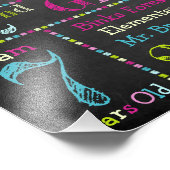 Roze terug naar schoolbord — afdrukbaar foto afdruk (Hoek)