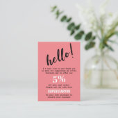 Roze Terug Wit Bedankt Logo Social Media Invoegen Visitekaartje (Staand voorkant)