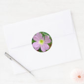 Roze teunisbloem wilde bloem ronde sticker (Envelop)