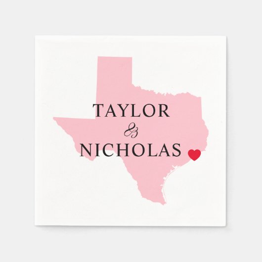 Roze Texas bruiloft Servet (Voorkant)
