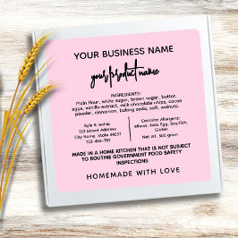 Roze Texas Cottage Law Eten label sticker