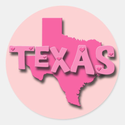ROZE TEXAS RONDE STICKER (Voorkant)