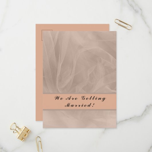 Roze textiel, getextureerd afdrukken uitnodiging briefkaart (Voorkant / Achterkant in situ)