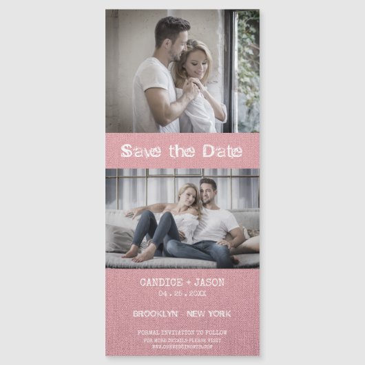 Roze textiel Textielvezel met Romantisch paar (Voorkant)