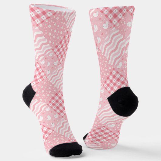 Roze Texturen Sokken (Gebogen)